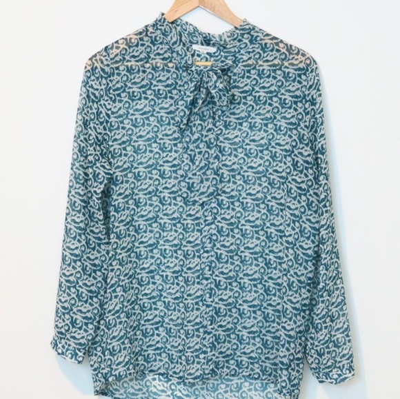 Anthropologie Tops - Pleione Sheer w/Neck Tie